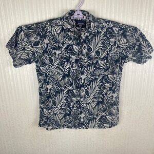 Jonathan Martin Mens‎ Blue Floral Hawaiian Casual Classic Preppy Shirt Size XL